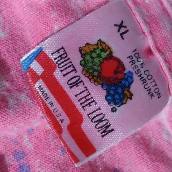 Vintage 90s Palm Trees Paint Splash Stripes AOP T-Shirt, - Picture 5 of 10